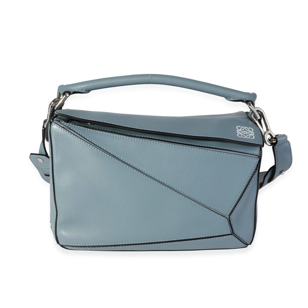 Loewe Stone Blue Calfskin Small Puzzle Bag